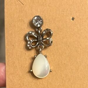 Antique Victorian Earring with moonstone Teardrop Stone only one earring